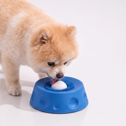 Ocean Blue Lick and Roll Bowl for spreadable dog treats