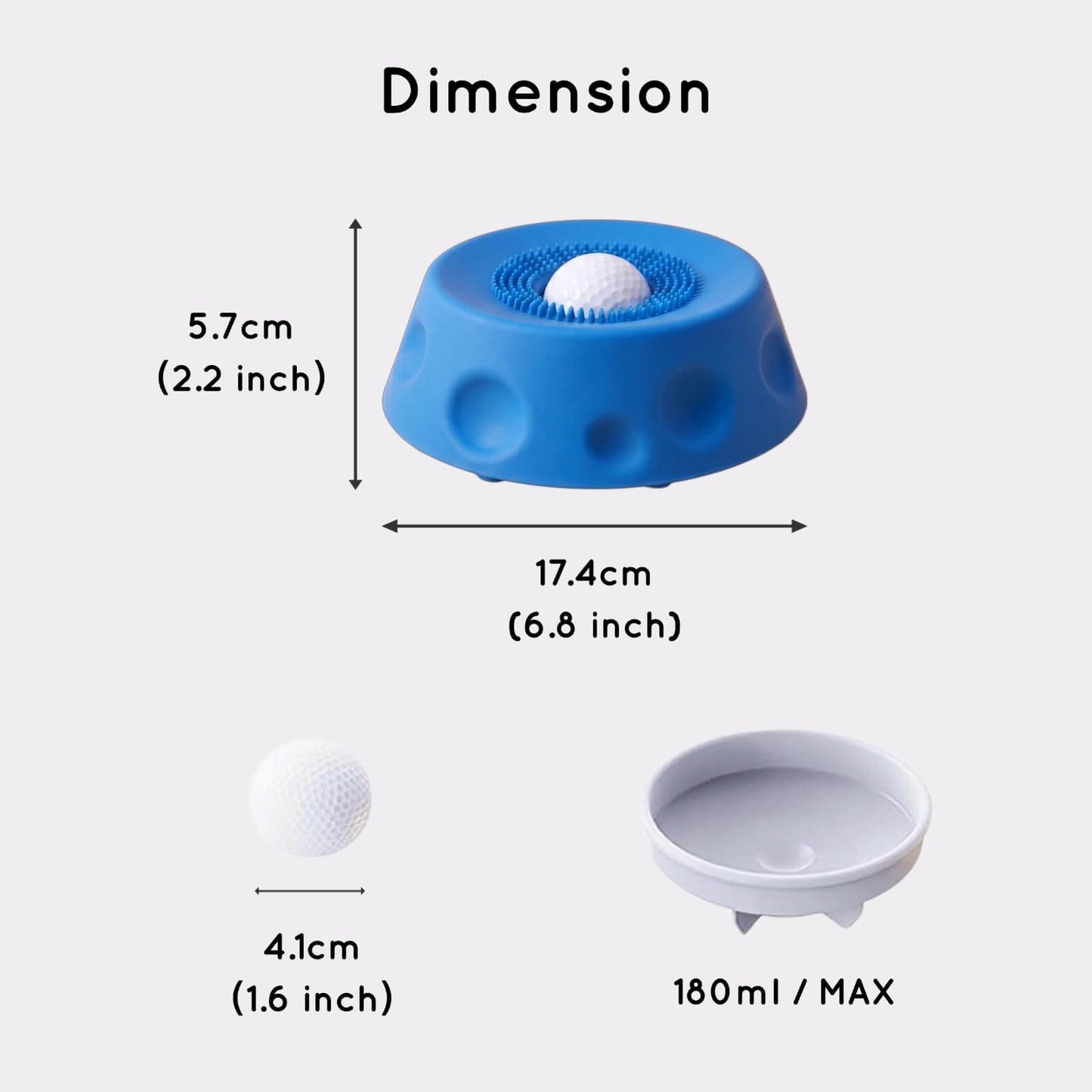 Ocean Blue J-Pawsia Lick and Roll Bowl with rolling ball